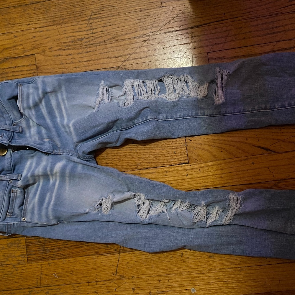 American Eagle Mid Rise Ripped Jeans